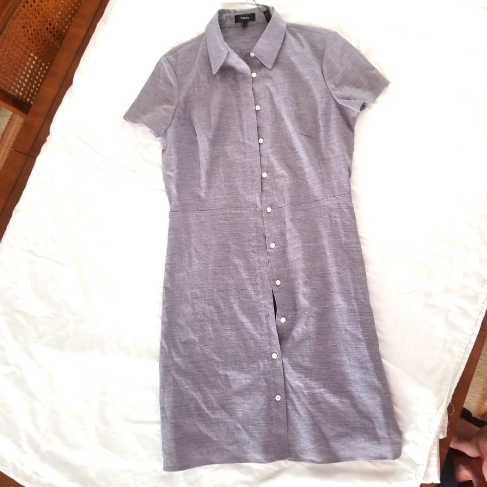 Theory Lavender Melange Eco Sharkskin Dress